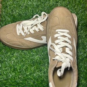 Madden Girl Tan and White Sneakers